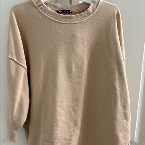 Zara Men's Tan Crewneck Sweater